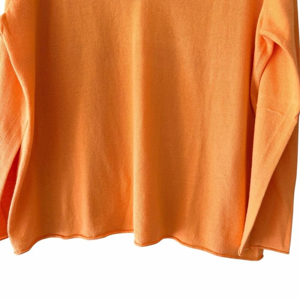 Eileen Fisher Orange Gild the Lily Cotton Lightweight Italian Yarn Long Sleeves - Picture 4 of 13
